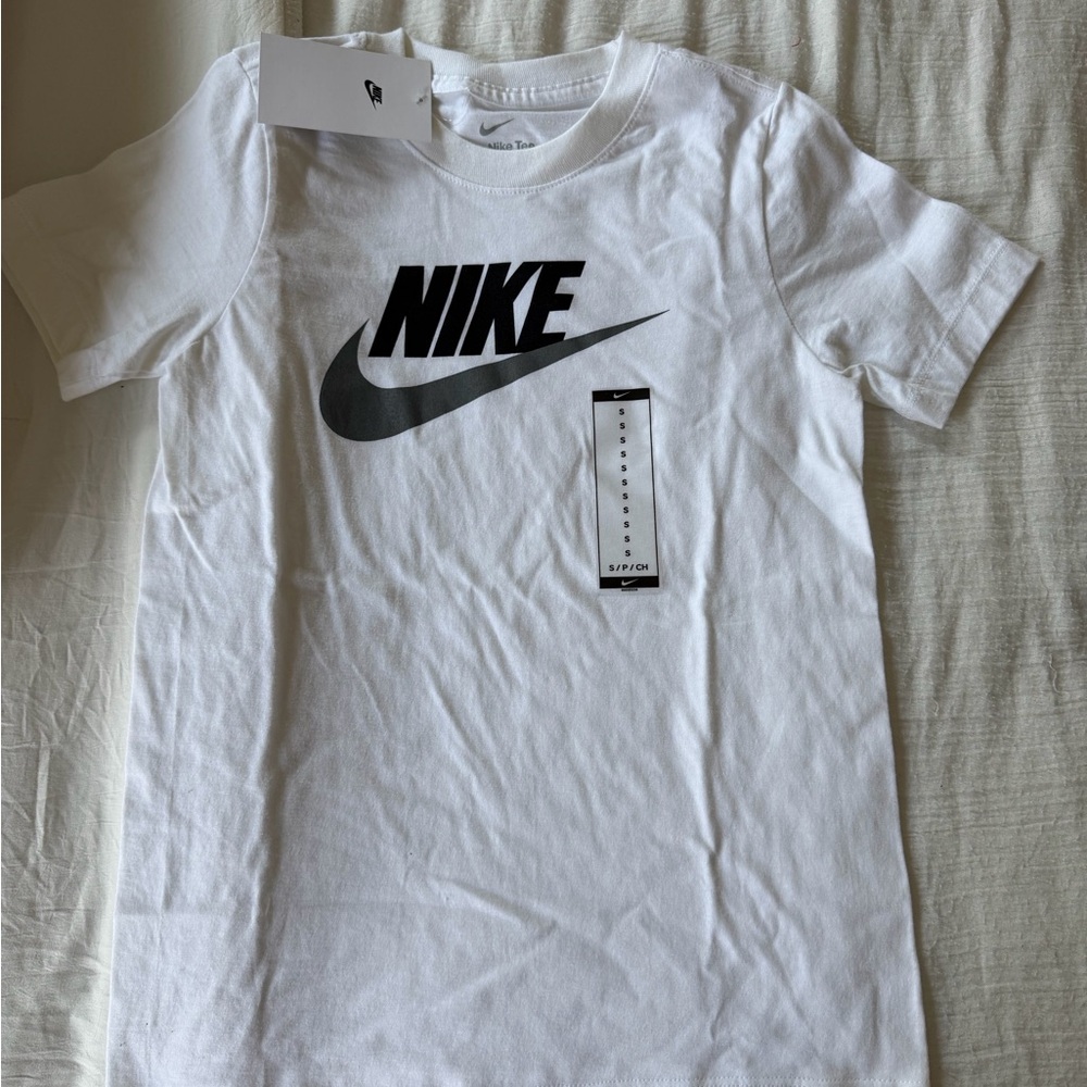 Nike White Tee with Subtle Gray Logo
